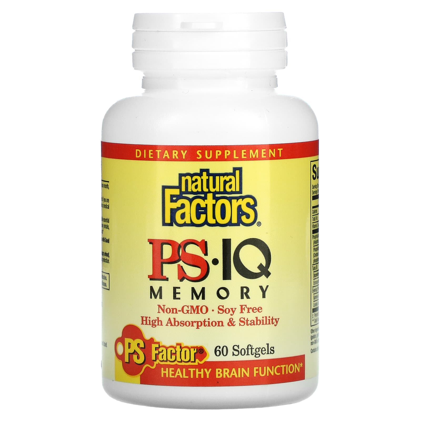 Natural Factors, PS - IQ Memory, 60 Softgels UPC 068958026251 | Hilife Vitamins